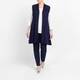 Beige Pleated A-Line Gilet Navy 