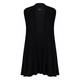 Beige Pleated A-Line Gilet Black