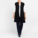 Beige Pleated A-Line Gilet Black