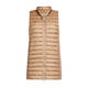 Beige Long Quilted Gilet Camel