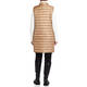 Beige Long Quilted Gilet Camel