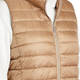 Beige Long Quilted Gilet Camel