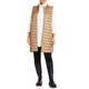 Beige Long Quilted Gilet Camel