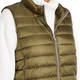 Beige Long Quilted Gilet Green