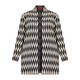 Beige Edge-To-Edge Zig-Zag Cardigan Black and White 