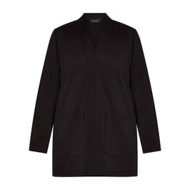 Beige Jersey Jacket Black  - Plus Size Collection