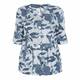 BEIGE SHORT SLEEVE, NAVY PRINT LINEN JACKET
