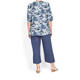 BEIGE SHORT SLEEVE, NAVY PRINT LINEN JACKET