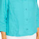 Beige Linen Jacket Turquoise 