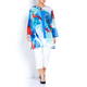 BEIGE LABEL TWINSET PRINTED CHIFFON JACKET AND JERSEY VEST
