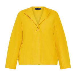 Beige Boiled Wool Jacket Yellow - Plus Size Collection