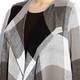 BEIGE crushed linen grey check waterfall JACKET