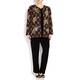 BEIGE BLACK SILK SEQUIN & EMBROIDERED JACKET