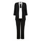 BEIGE three piece monochrome JACKET, trousers and top set