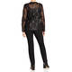 Beige Faux Leather Trim Jacket Black