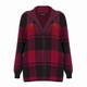 BEIGE LABEL CHECK JACKET RED