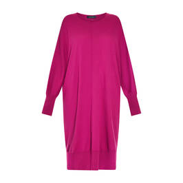 Beige Knitted Dress Fuchsia  - Plus Size Collection