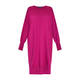 Beige Knitted Dress Fuchsia 