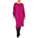 Beige Knitted Dress Fuchsia 