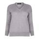 BEIGE LABEL grey melange KNITTED V-NECK SWEATER