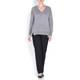 BEIGE LABEL grey melange KNITTED V-NECK SWEATER