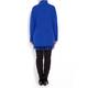 Beige knitted blue roll-neck TUNIC with fringed hem