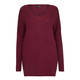 Beige knitted TUNIC in claret with embellished neck