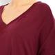 Beige knitted TUNIC in claret with embellished neck