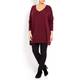 Beige knitted TUNIC in claret with embellished neck