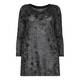 QUE black paint effect print loose-knit TUNIC