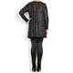 QUE black paint effect print loose-knit TUNIC