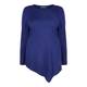 BEIGE LABEL BLUE KNITTED TUNIC WITH ASYMMETRIC HEM