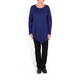 BEIGE LABEL BLUE KNITTED TUNIC WITH ASYMMETRIC HEM