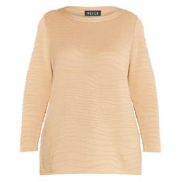 BEIGE KNITTED TUNIC CAMEL - Plus Size Collection