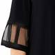 BEIGE LABEL BLACK STRETCH JERSEY MAXI DRESS WITH MESH CUFF AND HEM