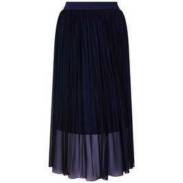 BEIGE SHEER SKIRT WITH HALF-LINING INDIGO - Plus Size Collection