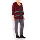 PERSONA BY MARINA RINALDI STRIPE CARDIGAN WITH SCATTERED SEQUIN DETAIL