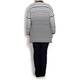 BEIGE LONG navy graduation stripes CARDIGAN