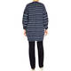 Beige Long Striped Cardigan Blue 