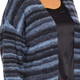 Beige Long Striped Cardigan Blue 
