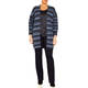 Beige Long Striped Cardigan Blue 