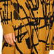 Beige Abstract Intarsia A-line Cardigan Caramel