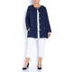 beige label CHEESECLOTH LINEN JACKET NAVY
