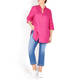 BEIGE PRINCESS CUT LINEN SHIRT CERISE