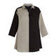 BEIGE TWO TONE LONG SHIRT BLACK AND GREY