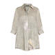 BEIGE ORCHID PRINT LINEN SHIRT GREY