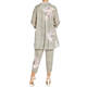 BEIGE ORCHID PRINT LINEN SHIRT GREY