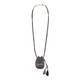 BEIGE label grey crochet purse pendant NECKLACE