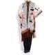 BEIGE silk kimono style fringed cape