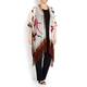 BEIGE silk kimono style fringed cape